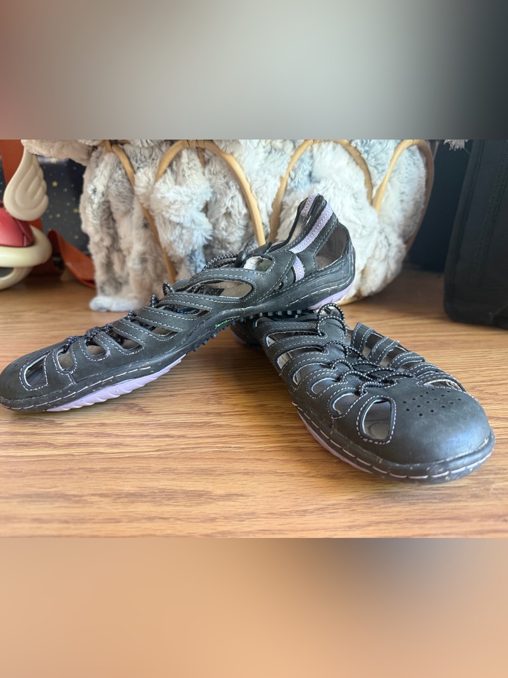 Jambu Black Purple Water Ready Closed Toe Sandals Sz 8.5 - Picture 6 of 12